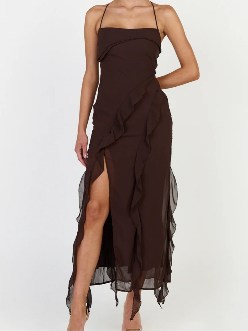 Showpo Connie Ruffle Midi Dress